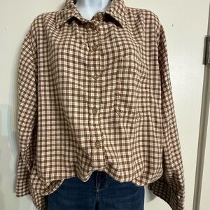 American Eagle Soft Flannel Plaid size Medium